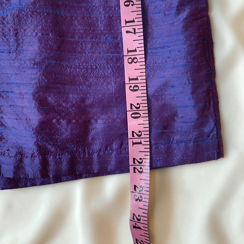 100% Raw Silk Iridescent Purple Embroidered Jacket Blazer Size S Coldwater Creek - Picture 6 of 9